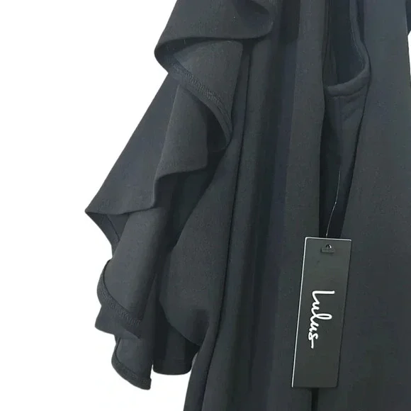 Lulus Life is But a Dream Black One-Shoulder Cocktail Party Dress Size XL - Picture 8 of 9